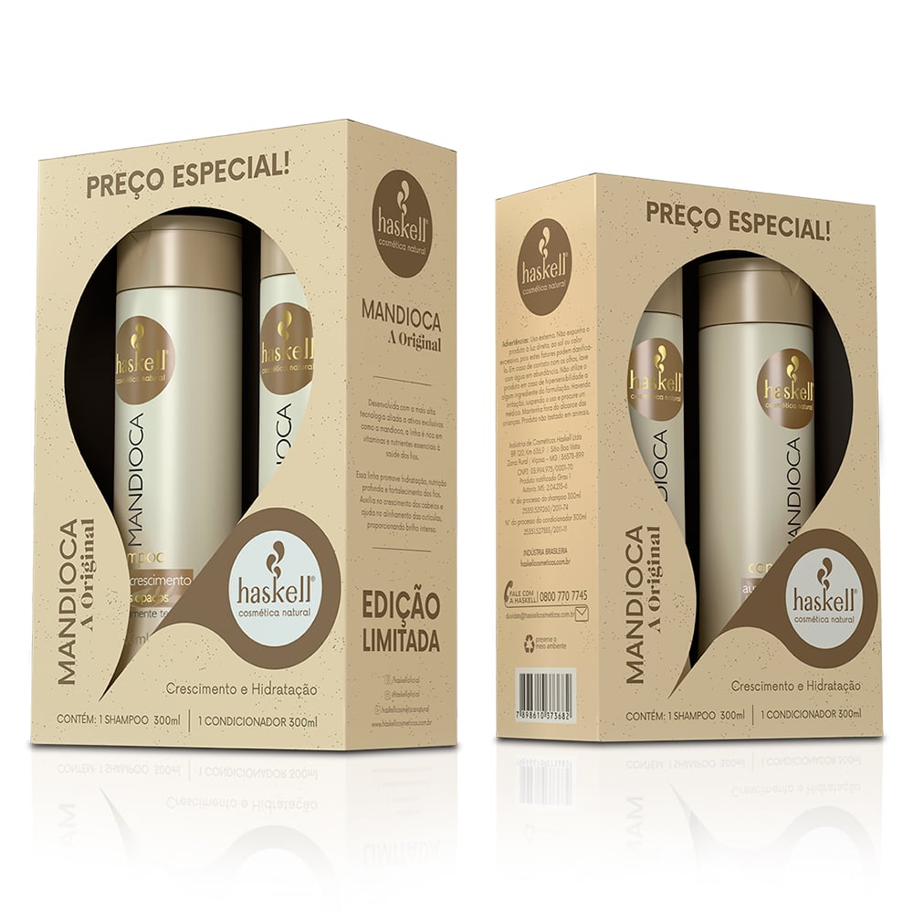 Kit Haskell Shampoo + Condicionador Mandioca 300ml