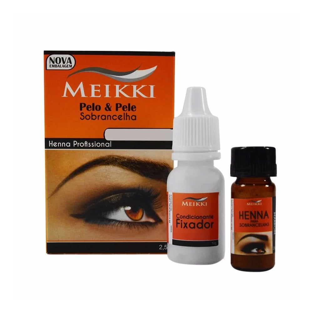 Kit Henna para Sobrancelhas Meikki Preta 2,5g
