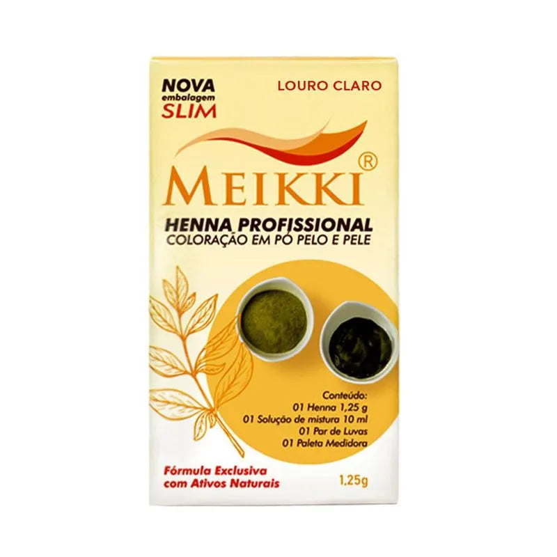 Kit Henna para Sobrancelhas Meikki Louro Claro 1,25g