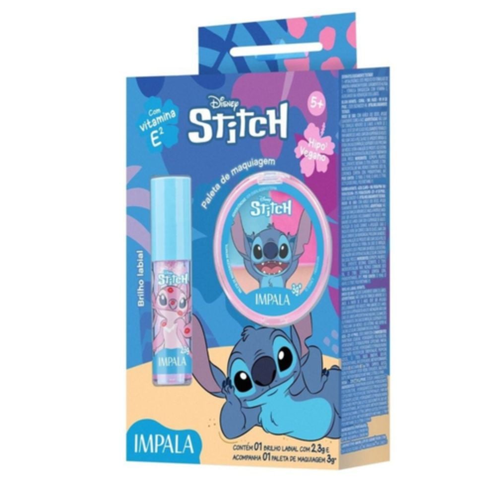 Kit Infantil Impala Maquiagem + Brilho Labial Stitch