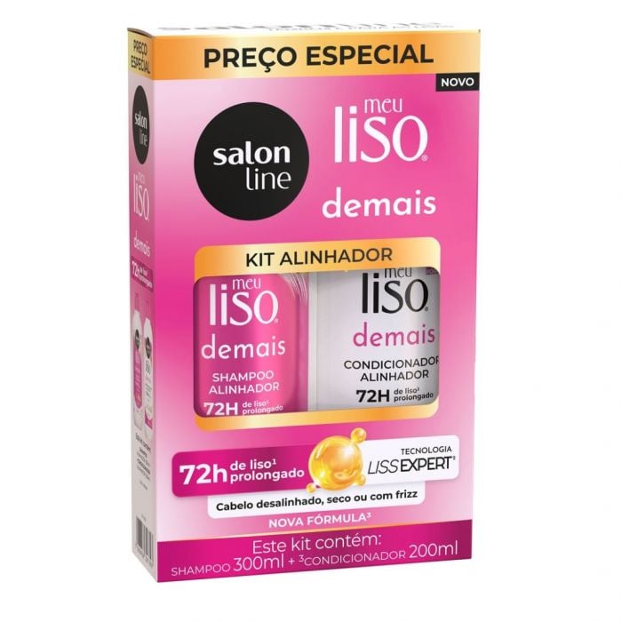 Kit Salon Line Meu Liso Shampoo 300ml + Condicionador 200ml Demais