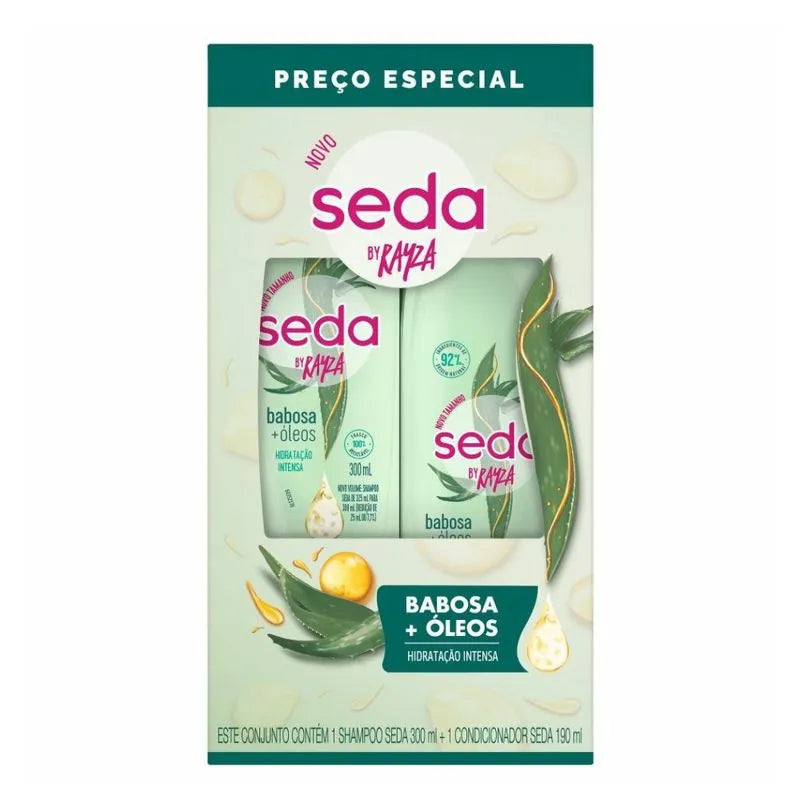 Kit Seda Shampoo 300ml + Condicionador 190ml Babosa + Óleos