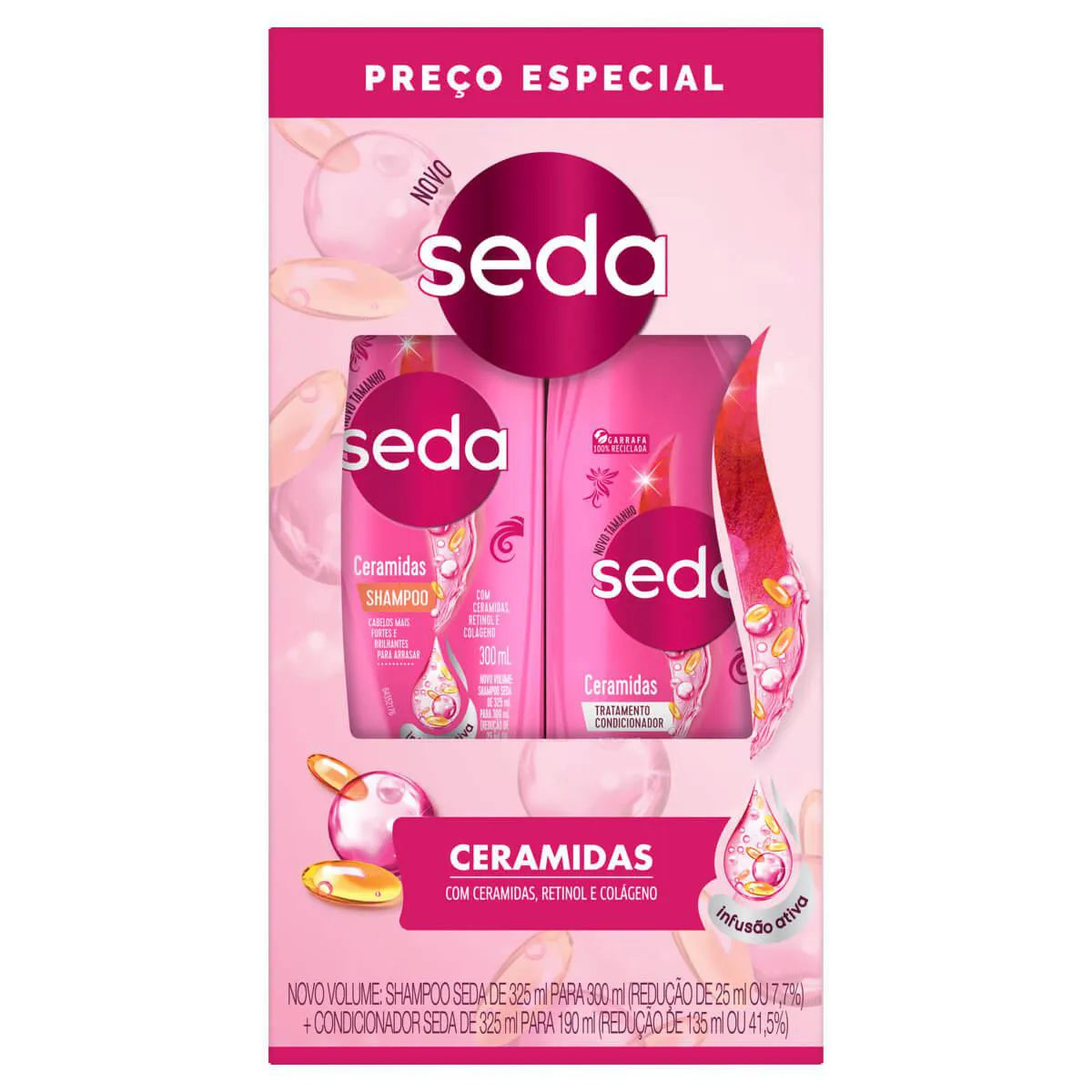 Kit Seda Shampoo 300ml + Condicionador 190ml Ceramidas