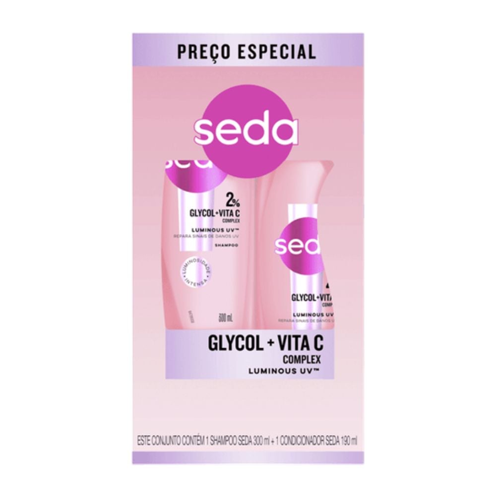 Kit Seda Shampoo 300ml + Condicionador 190ml Luminous UV