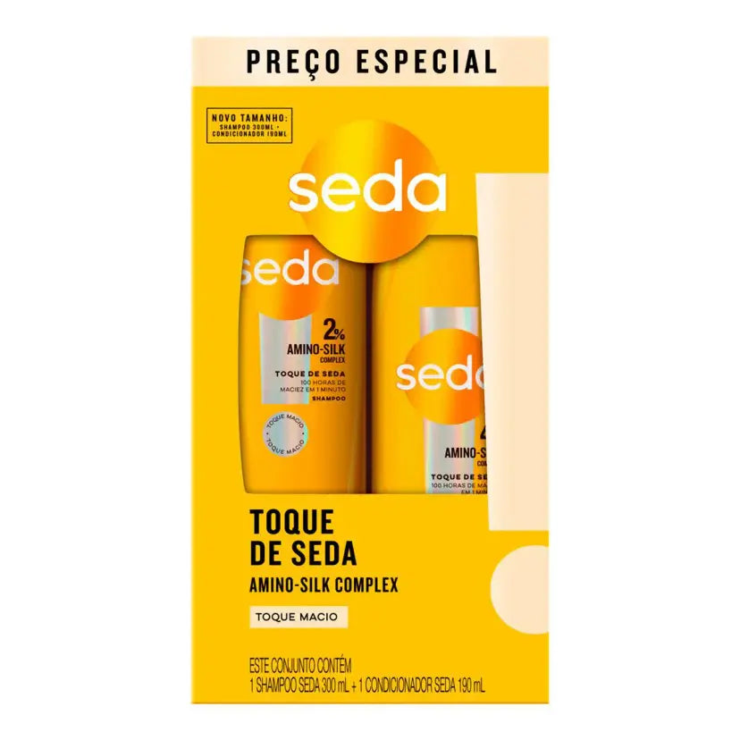 Kit Seda Shampoo 300ml + Condicionador 190ml Toque de Seda