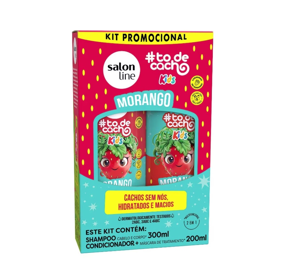 Kit Salon Line #ToDeCacho Shampoo 300ml + Condicionador 200ml Morango