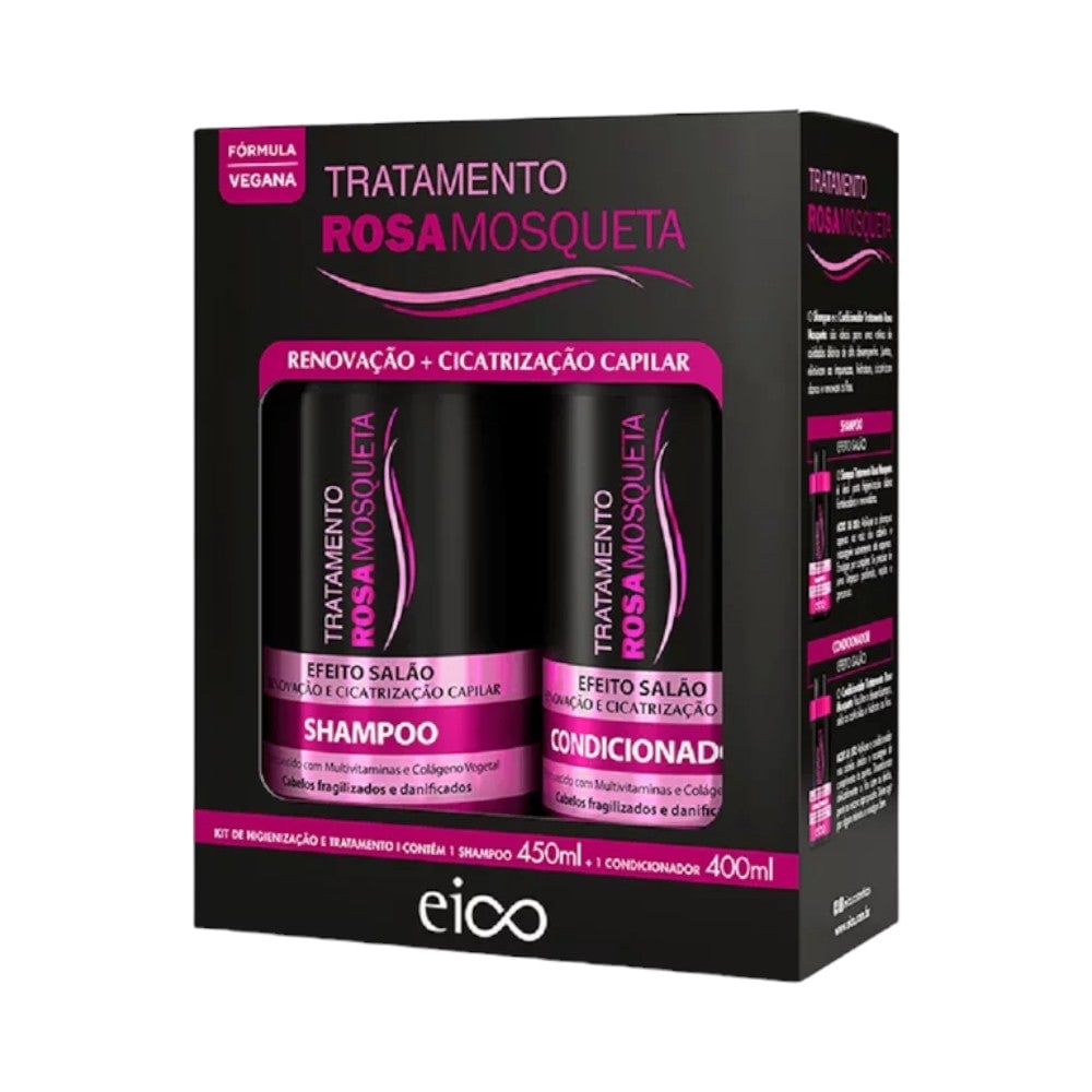 Kit Eico Shampoo + Condicionador 450ml Rosa Mosqueta
