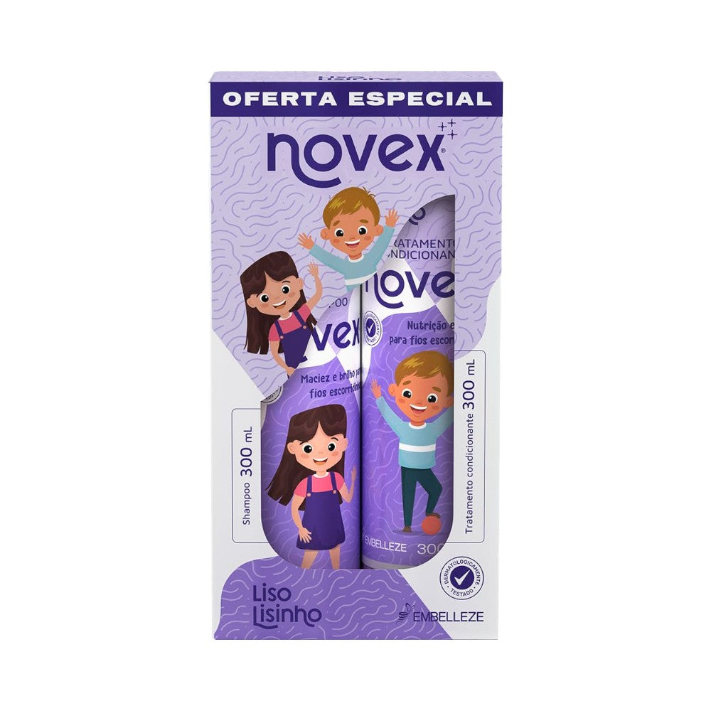 Kit Novex Shampoo + Condicionador 300ml Infantil Liso Lisinho