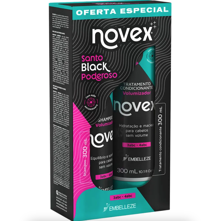 Kit Embelleze Vitay Novex Santo Black Poderoso Shampoo + Condicionador