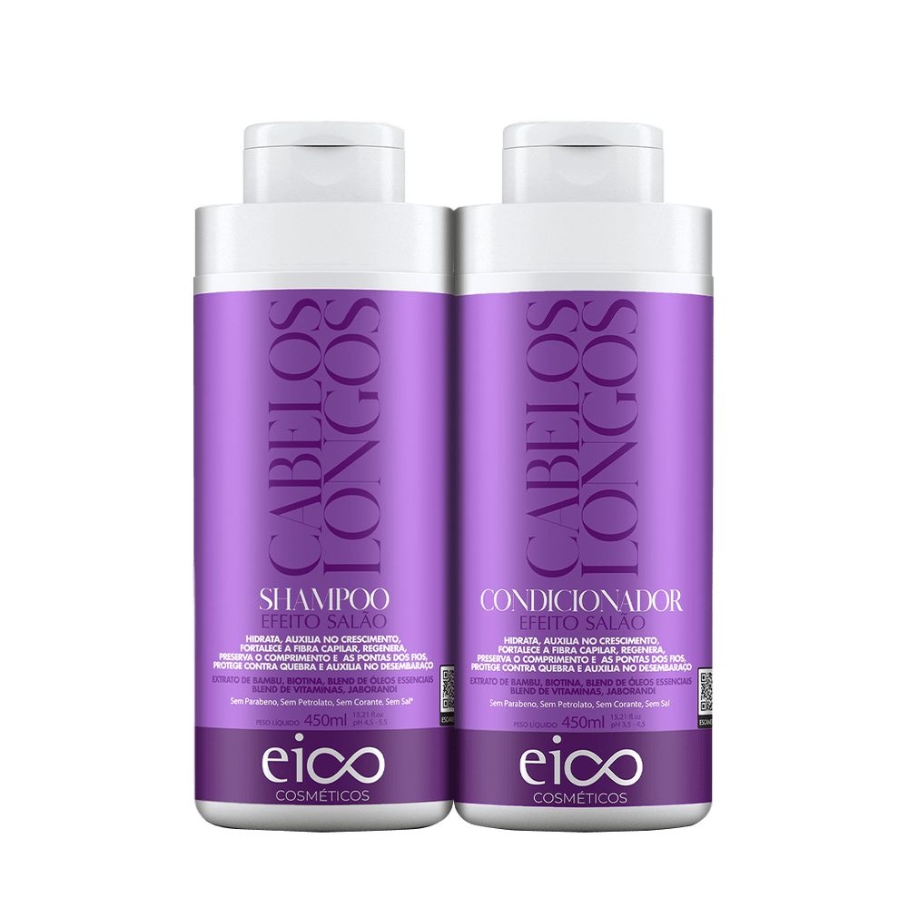 Kit Eico Shampoo + Condicionador 450ml Cabelos Longos