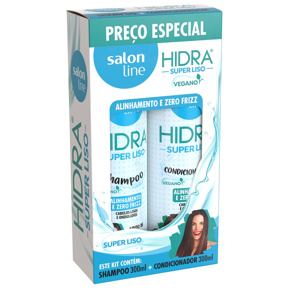 Kit Salon Line Shampoo + Condicionador Hidra Super Liso 300ml
