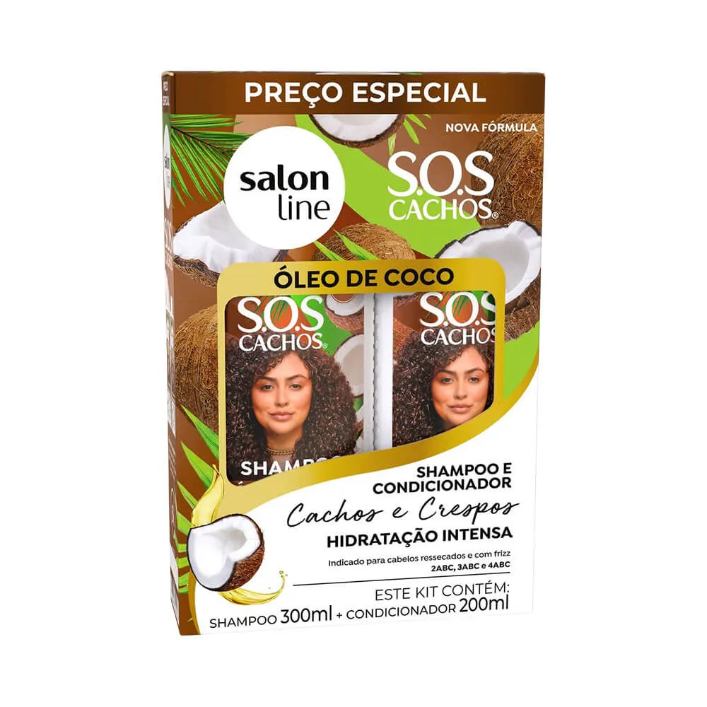 Kit Salon Line S.O.S Shampoo 300ml + Condicionador 200ml Óleo de Coco