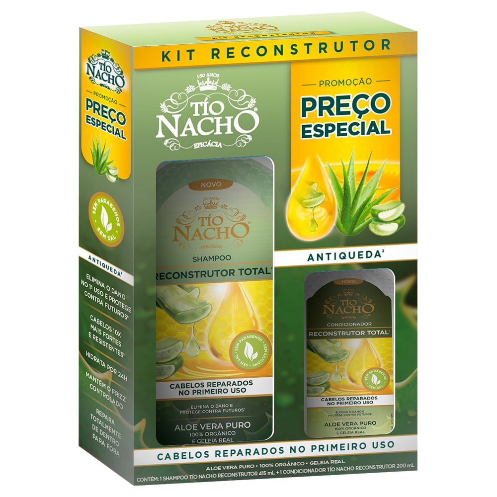 Kit Tio Nacho Shampoo 415ml + Condicionador 200ml Reconstrutor