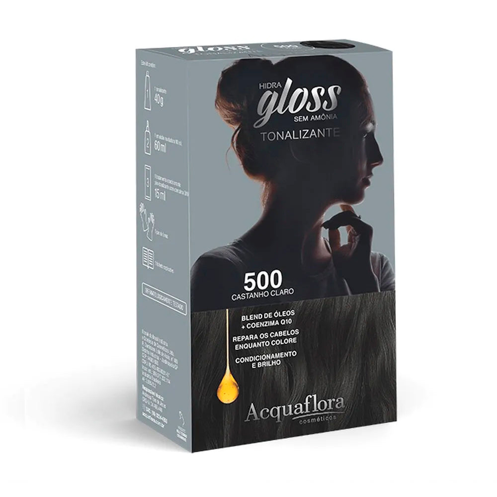 Kit Tonalizante Acquaflora Hidra Gloss Castanho Claro 500