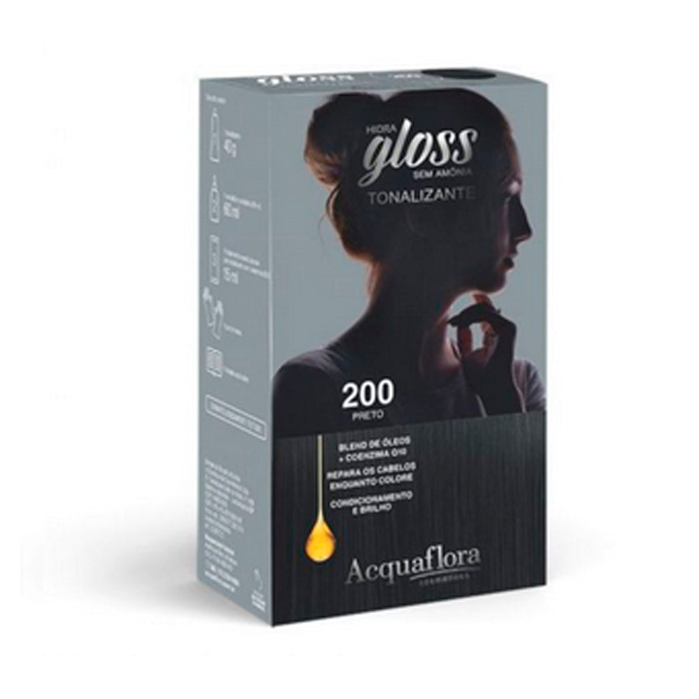 Kit Tonalizante Acquaflora Hidra Gloss Preto 200