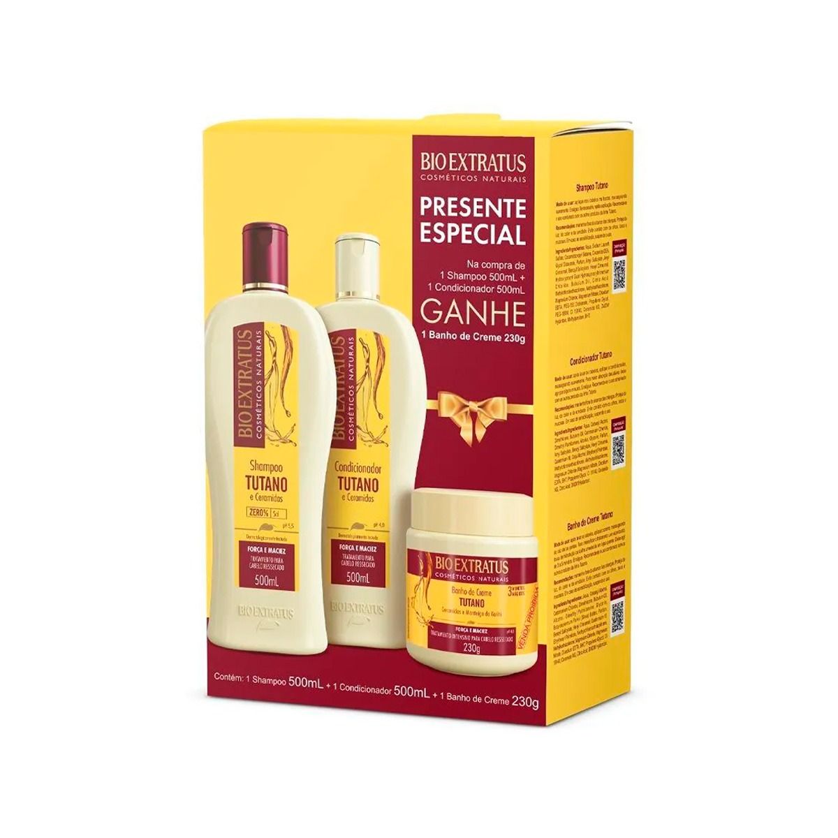 Kit Bio Extratus Shampoo 500ml + Condicionador Tutano + Máscara Tutano 230g