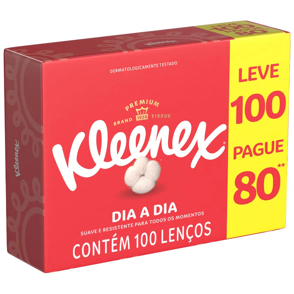 Lenço de Papel Kleenex Box Leve 100 Pague 80