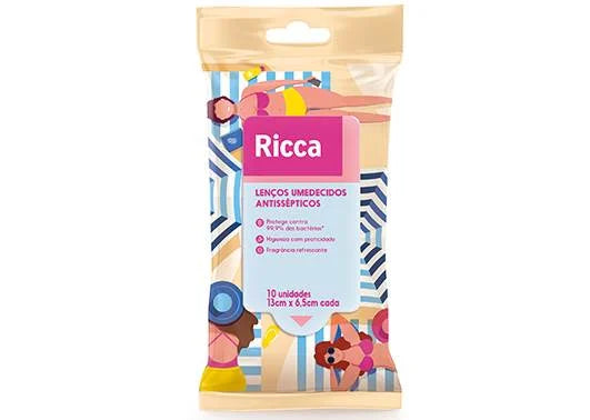 Lenços Antissépticos Ricca Laranja 10 Unidades