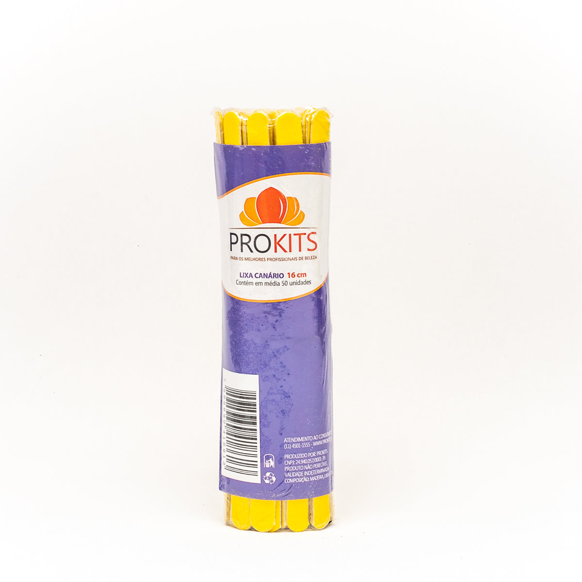 Lixa de Unha Prokits Canário 8cm Pacote com 50 Unidades