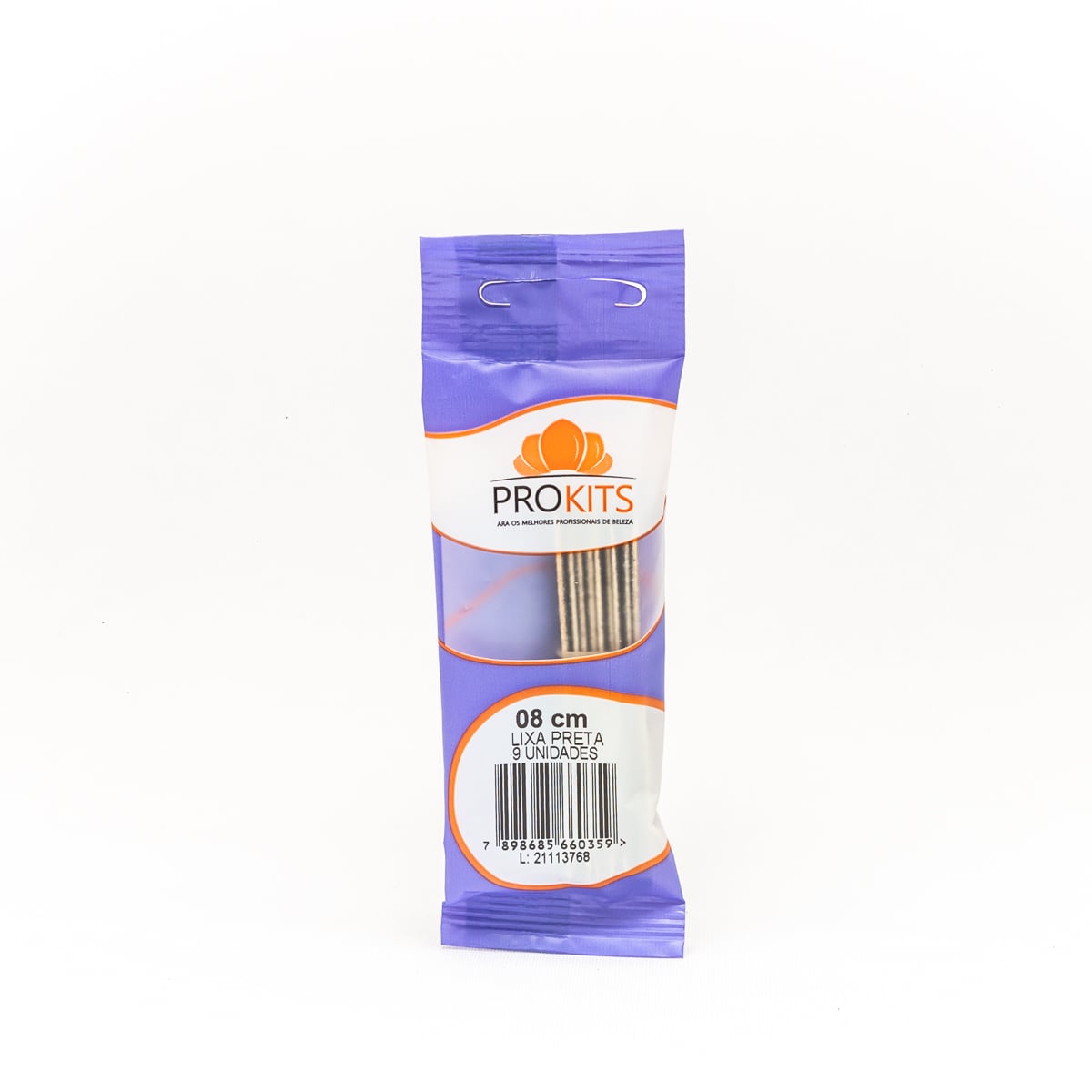 Lixa de Unha Prokits Preta 8cm com 9 Unidades