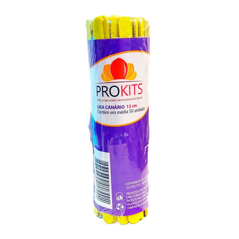 Lixa para Unhas Prokits Canário 13 cm com 50 Unidades