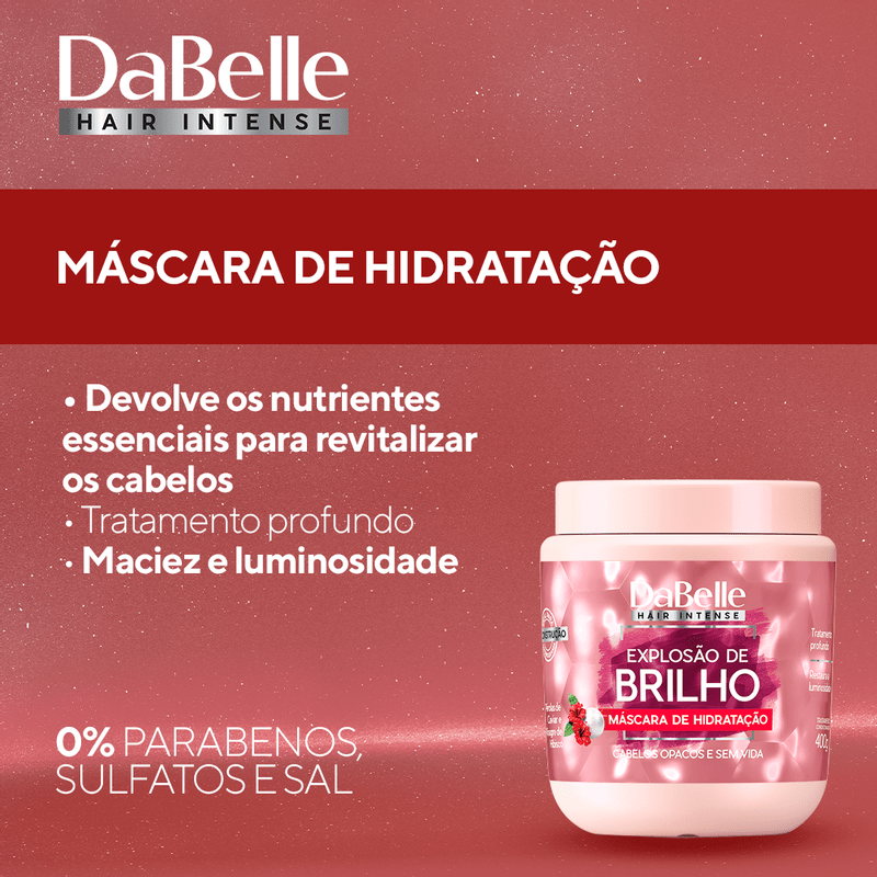 Máscara Capilar DaBelle Explosão de Brilho 400 g