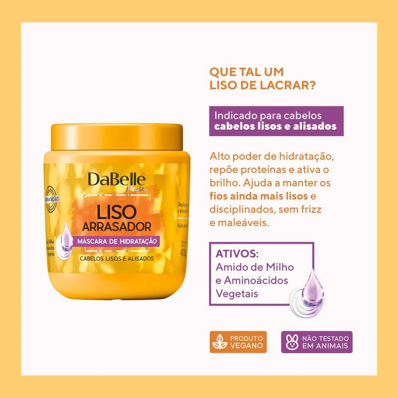 Máscara Capilar DaBelle Liso Arrasador 400 g