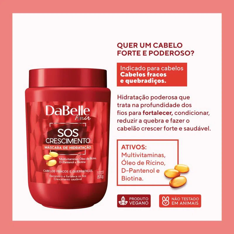 Máscara Capilar DaBelle SOS Crescimento 800g