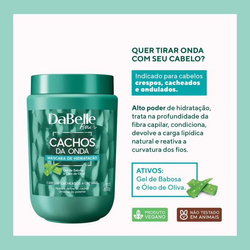 Máscara Capilar DaBelle Cachos da Onda 800g