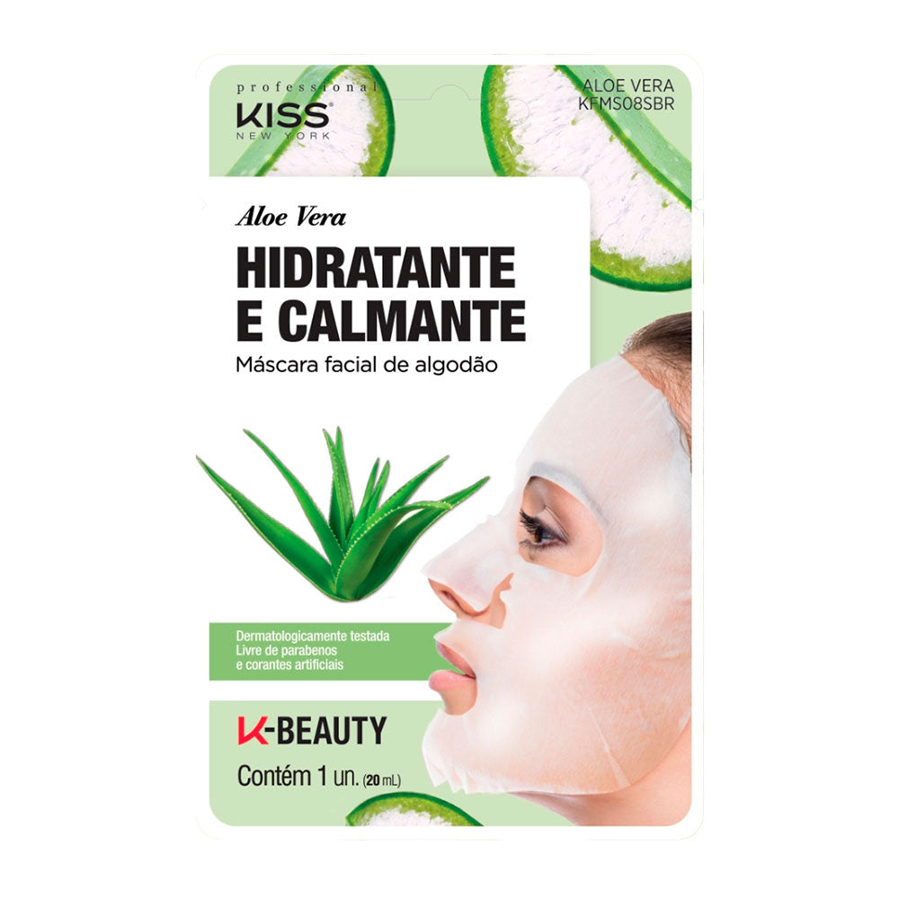 Máscara Facial Kiss New York Aloe Vera Hidratante e Calmante 20ml