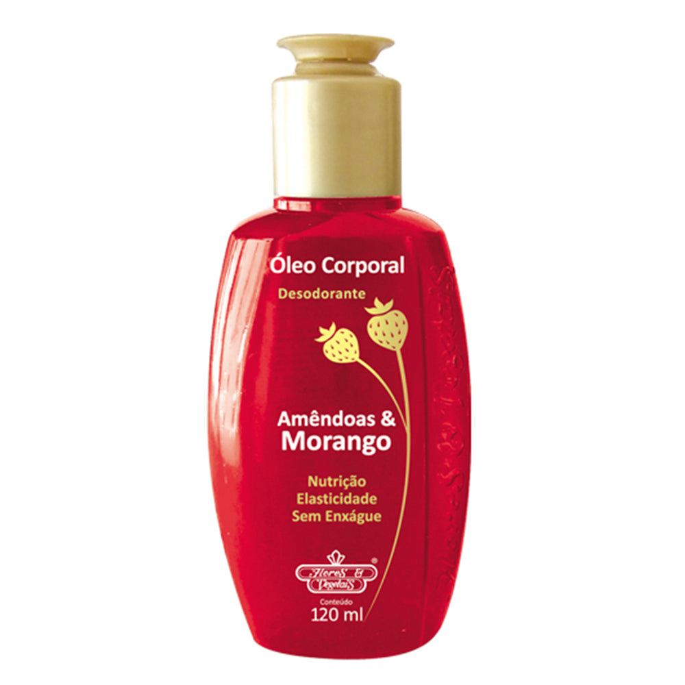 Óleo Corporal Desodorante Flores & Vegetais Amêndoas & Morango 120 ml