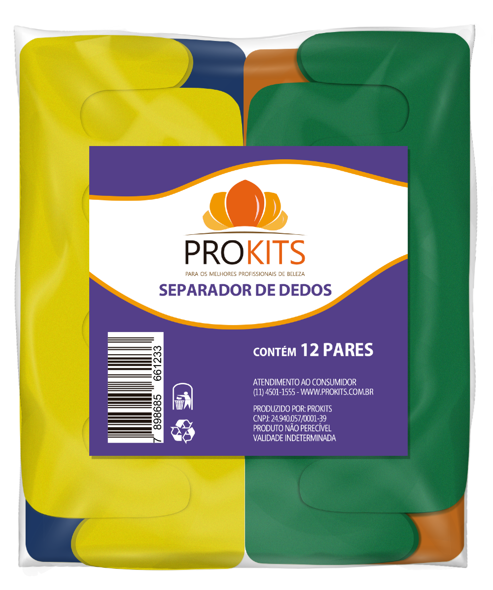 Pacote Prokits com 12 Pares de Separadores de Dedos
