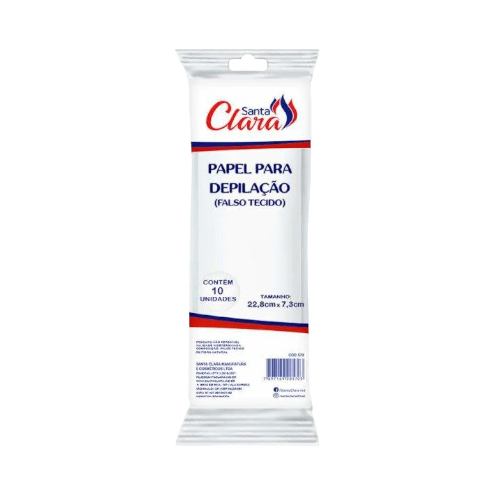 Papel Santa Clara para Depilação Branco com 10 Unidades
