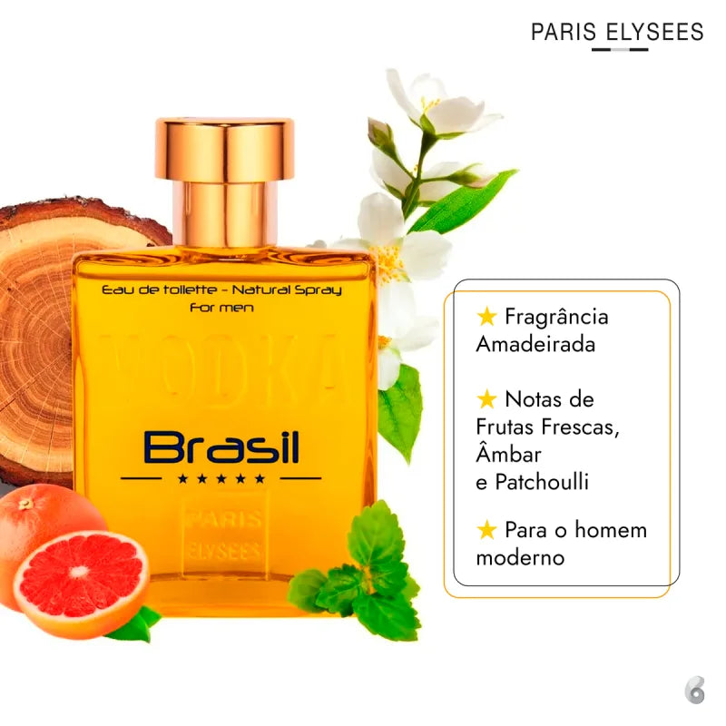 Perfume Masculino Paris Elysees Vodka Brasil Yellow Eau de Toilette 100ml