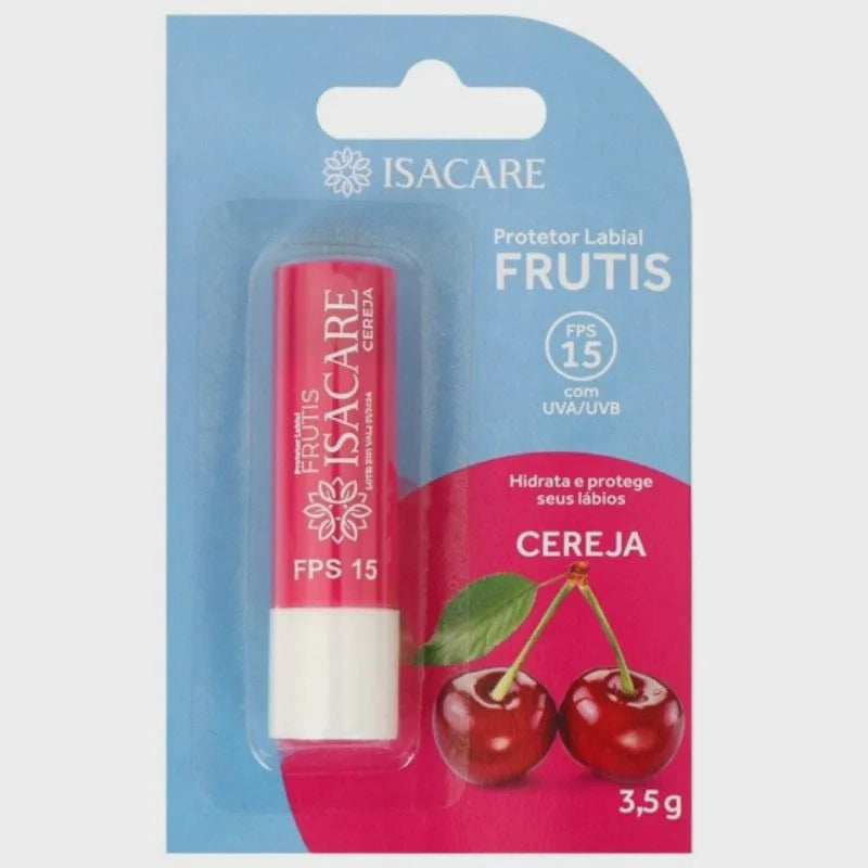 Protetor Labial Isacare FPS 15 Cereja com Cor Frutis 3,5g