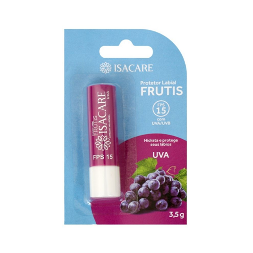 Protetor Labial Isacare FPS 15 Uva com Cor Frutis 3,5g