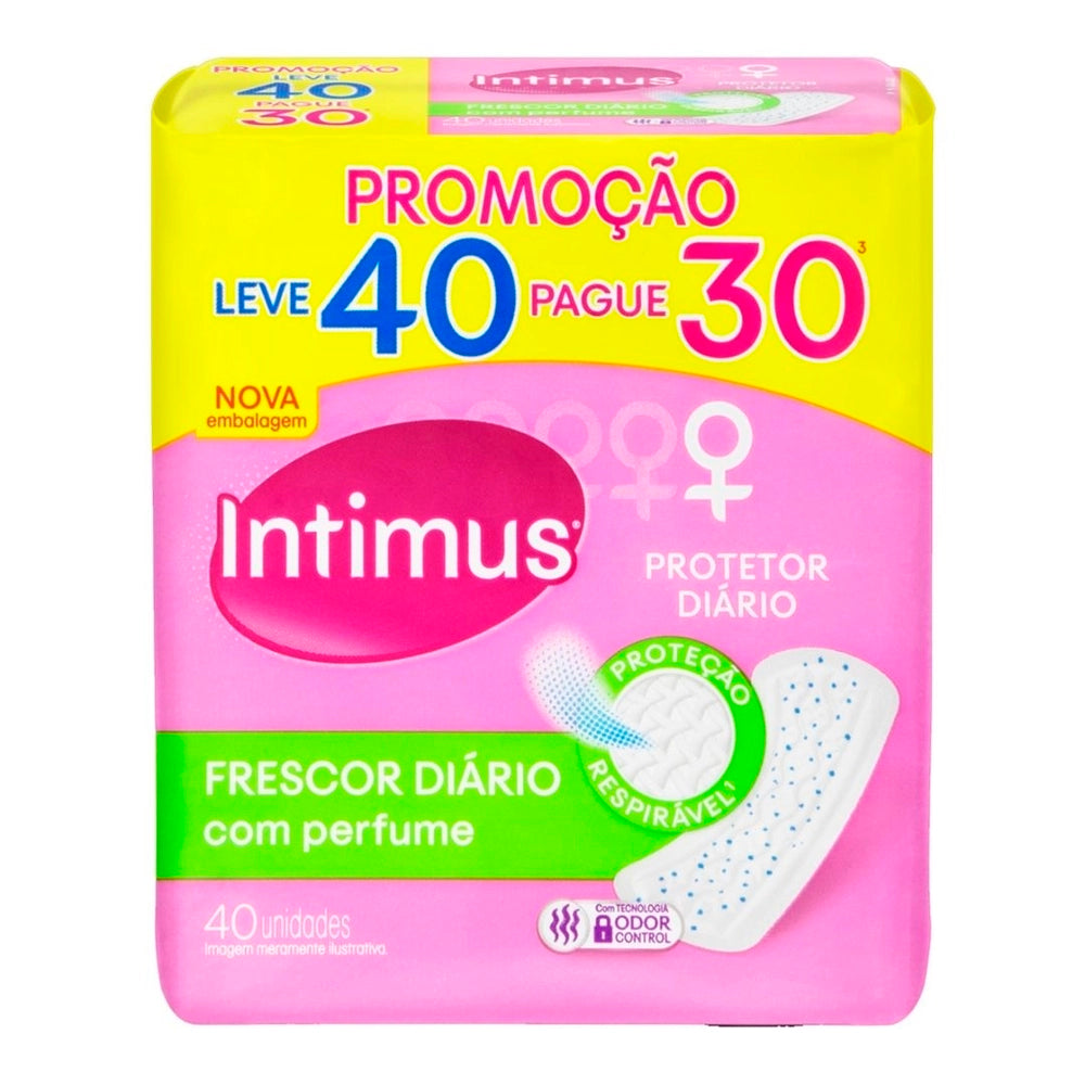 Protetor Diário Intimus Days Frescor Diário com Perfume Leve 40 Pague 30 Unidades