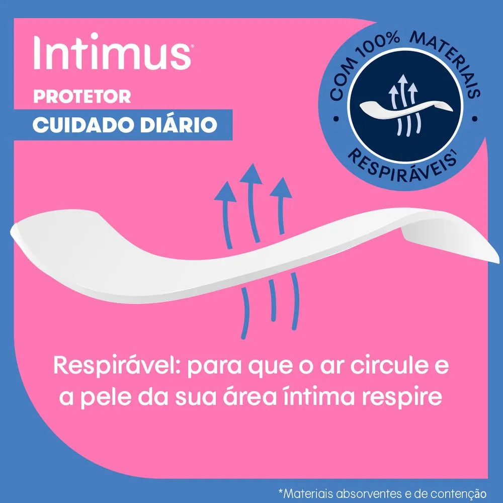 Protetor Diário Intimus Days Sem Perfume Sem Abas com 15 Unidades