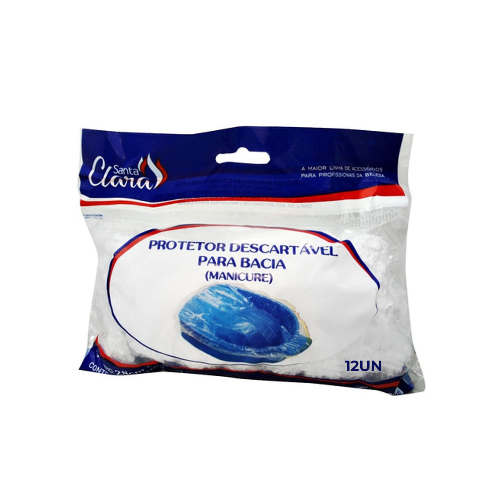 Protetor Descartável Santa Clara para Manicure Azul 12 Unidades