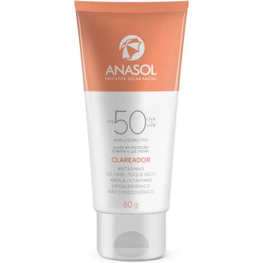 Protetor Solar Facial Anasol Clareador FPS 50 60 g
