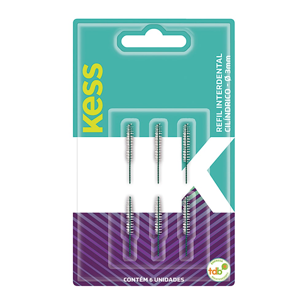 Refil Interdental Kess Cilíndrico 3 mm com 6 Unidades