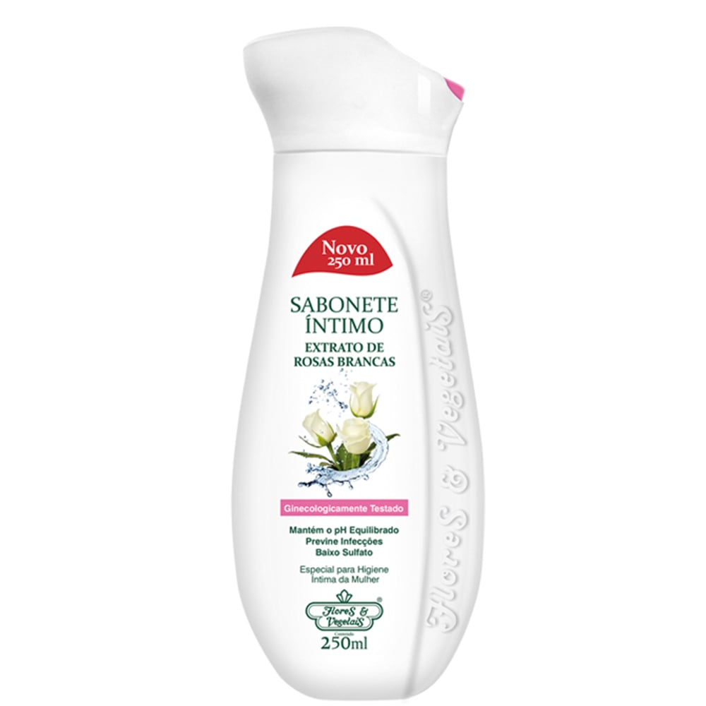 Sabonete Íntimo Flores & Vegetais Extrato de Rosas Brancas 250 ml