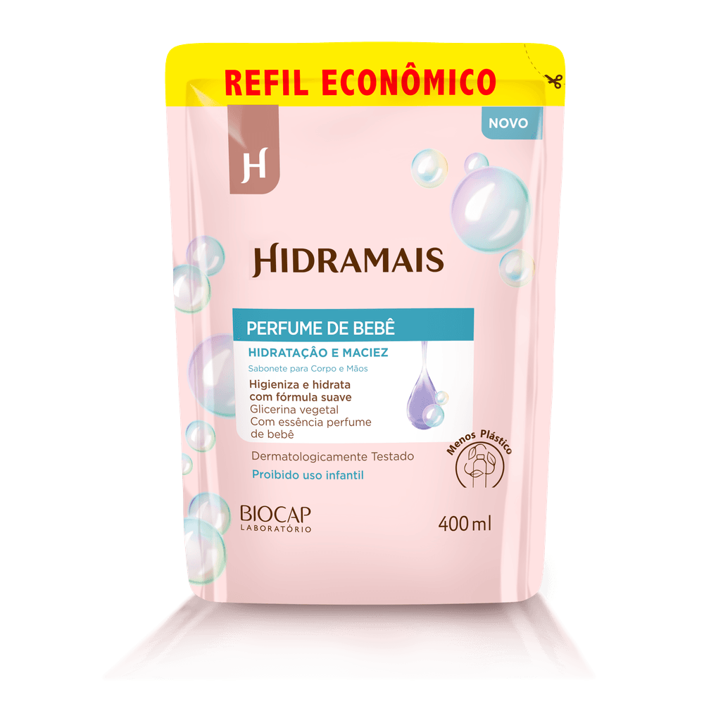Sabonete Líquido Hidramais Refil Perfume de Bebê 400 ml