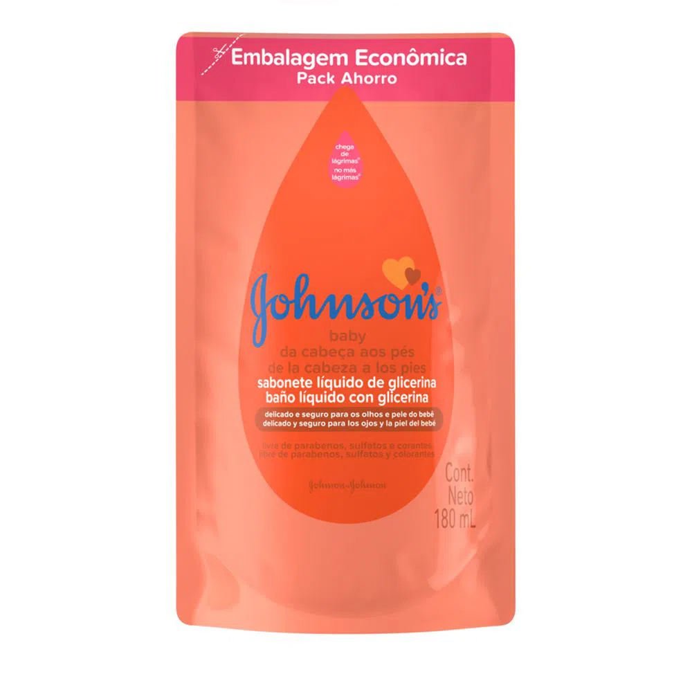 Sabonete Líquido Johnson's Baby Glicerinado da Cabeça aos Pés Refil 180 ml
