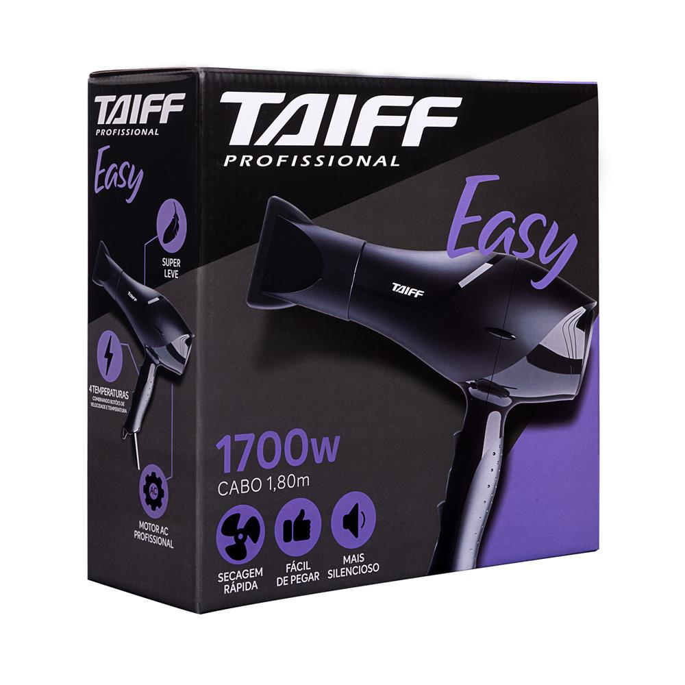 Secador de Cabelo Taiff Easy Preto 1700 W 110 V