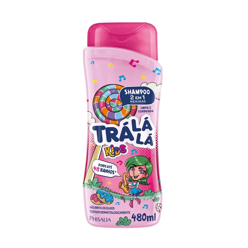 Shampoo Infantil Trá Lá Lá Kids 2 em 1 Rosa 480ml