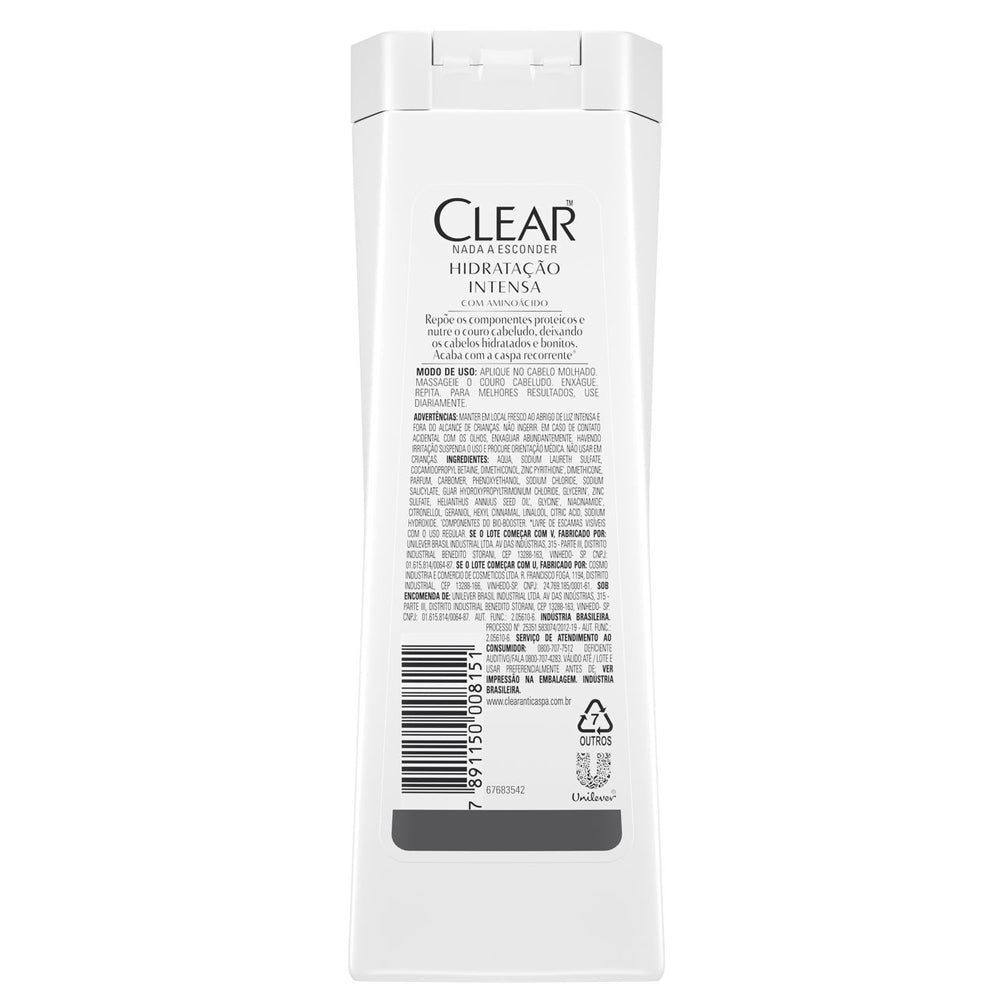 Shampoo Anticaspa Clear Hidratação Intensa 200ml
