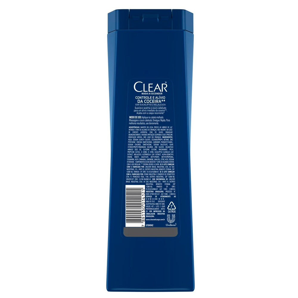Shampoo Anticaspa Clear Men Controle e Alívio da Coceira 400ml