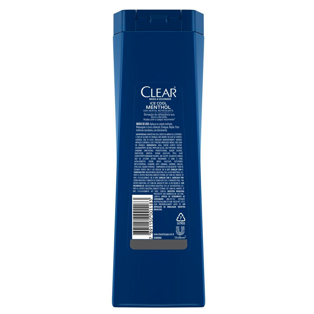 Shampoo Anticaspa Clear Men Ice Cool Menthol 400ml