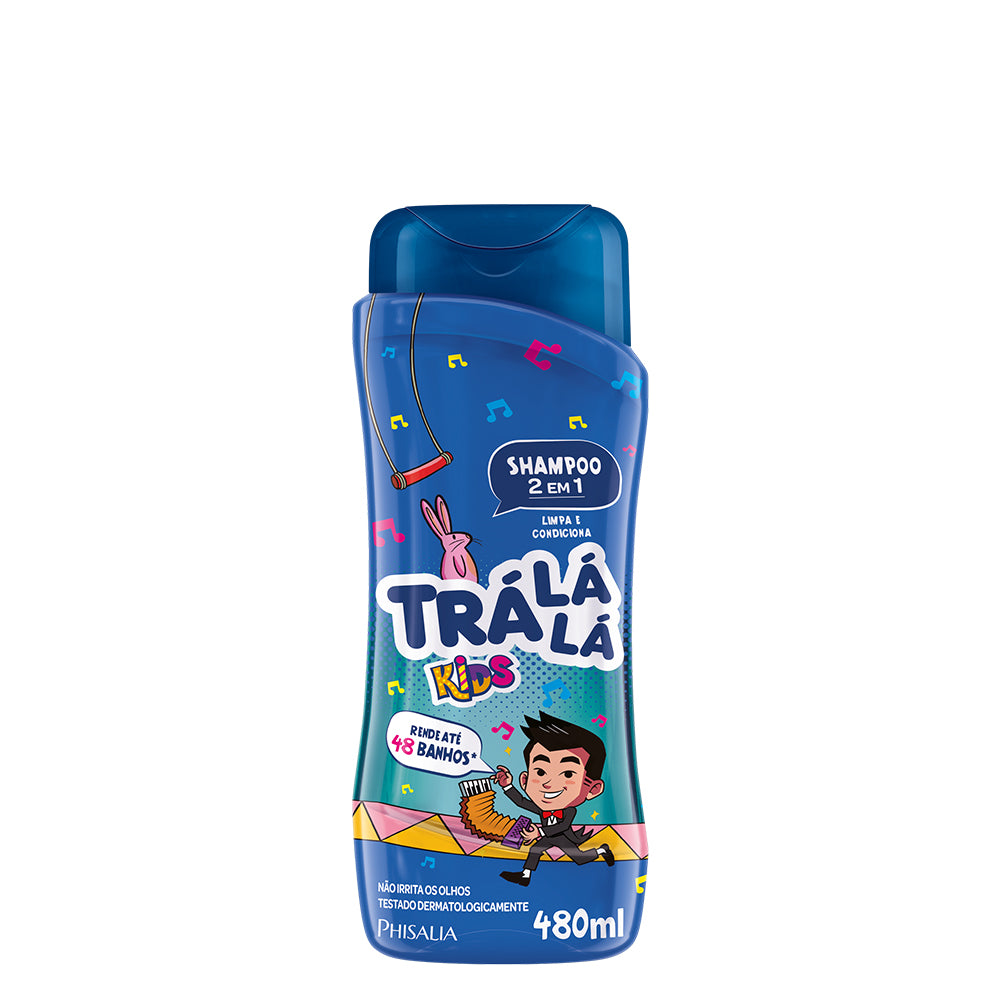 Shampoo Infantil Trá Lá Lá Kids 2 em 1 Azul 480ml